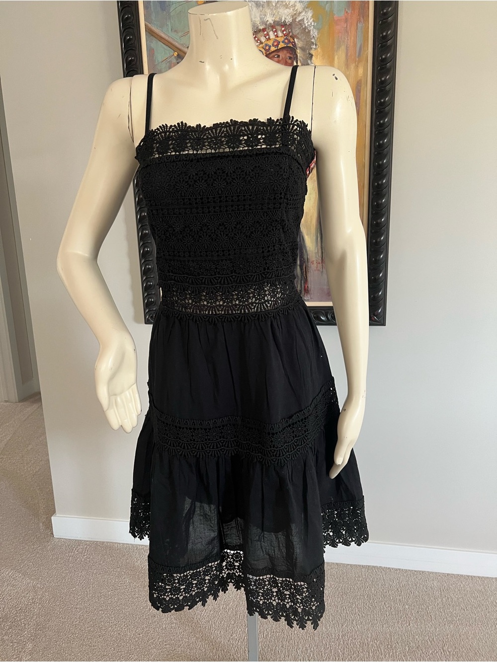 River Island Black Lace Cotton Dress - Picture 6 of 15